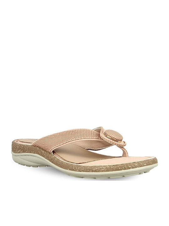 Leather Women's Flat Sandals Anatomic in Pink Color