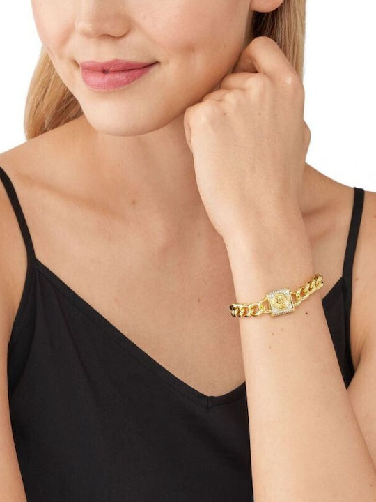 Michael Kors Armband Kette Premium mit Design mit Steinen aus Messing Vergoldet mit Zirkonia