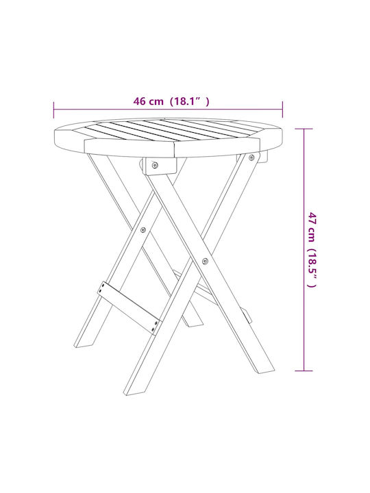 Sitting Room Table for Small Outdoor Spaces Made of Acacia 46x46x47cm