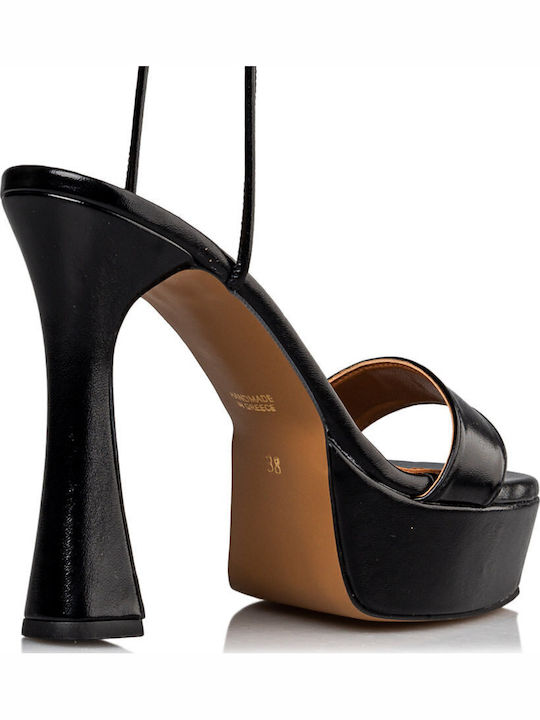 Din piele Sandale Negre
