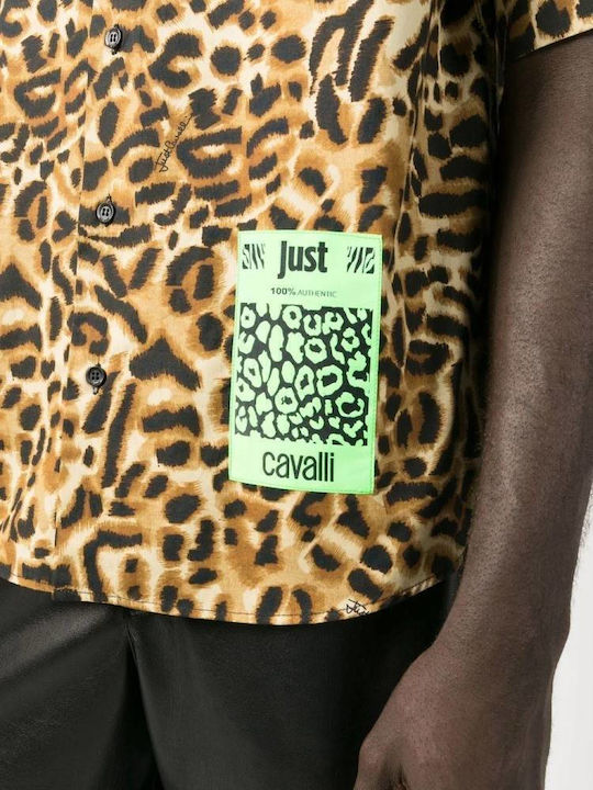 Leopard Print Short-sleeved Shirt Brown