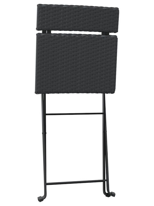 Outdoor-Stuhl Metallisch Schwarz 2Stück 40x45x79εκ.