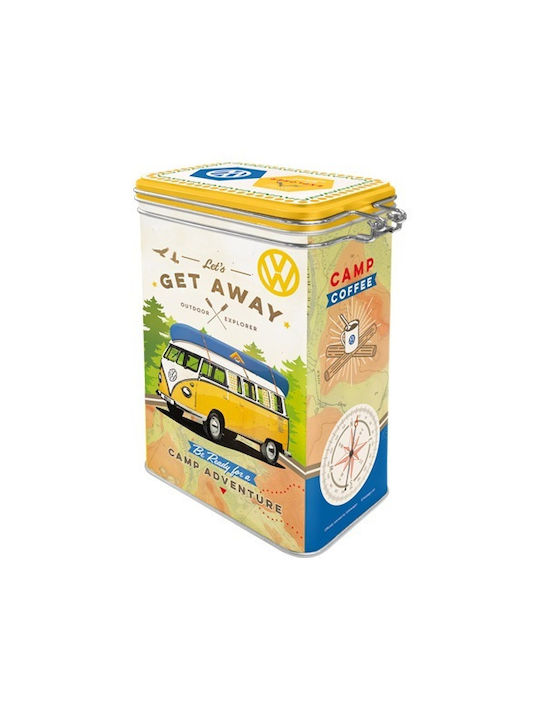 Nostalgic Art Volkswagen Vw Cable Stripping Box Cereals with Airtight Lid Metallic 18x10x7.5cm 1pcs