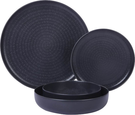 Oriana Ferelli Capri Rice Teller Wüste aus Porzellan Schwarz mit Durchmesser 20cm