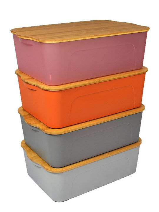 Sidirela Plastic Storage Box with Lid Pink 44x29x14cm 1pcs