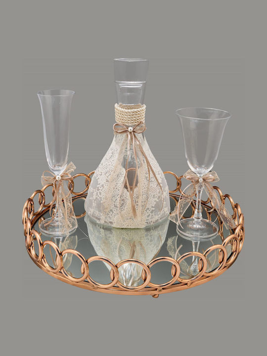 La Vista Wedding Tray Glass / Metallic Rose Gold 1pcs