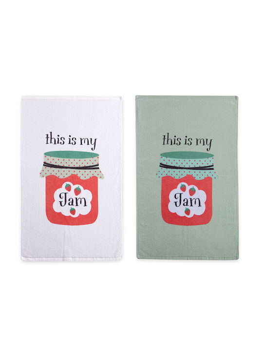 Nef-Nef Homeware My Jam Tea Towel made of 100% Cotton in Green Color 40x60cm 032663 1pcs