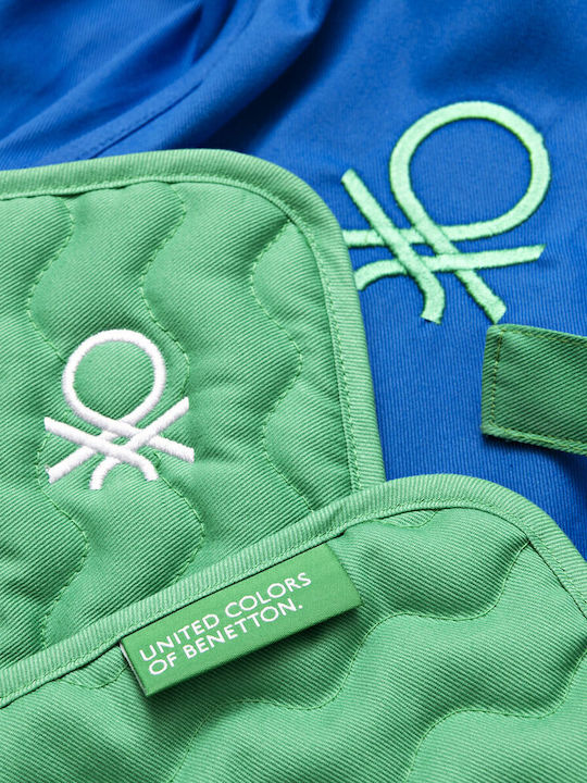 Benetton Ποδιά Κουζίνας με Πιάστρα Μπλε 85x75cm S5002247 3τμχ