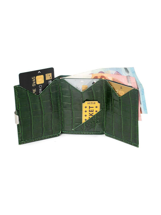 Exentri Men's Leather Card Wallet with RFID Green