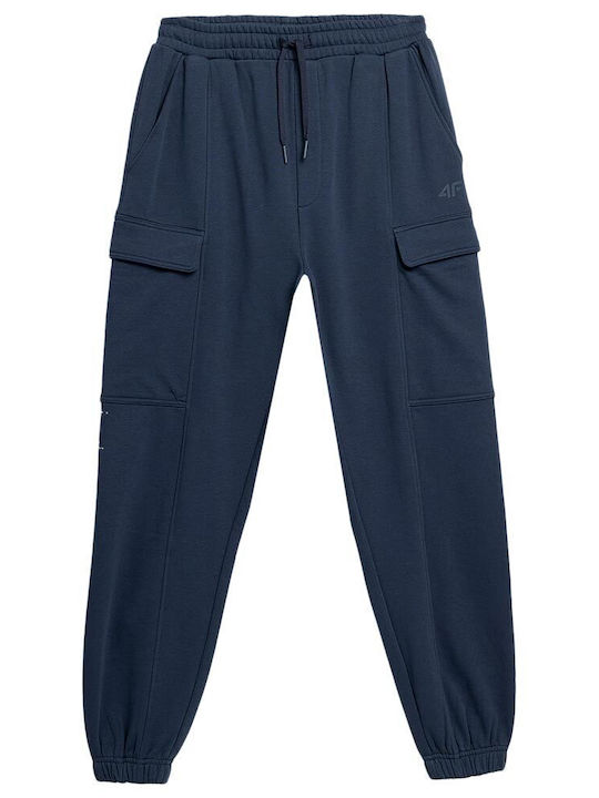 4F Men's Sweatpants with Rubber Blue