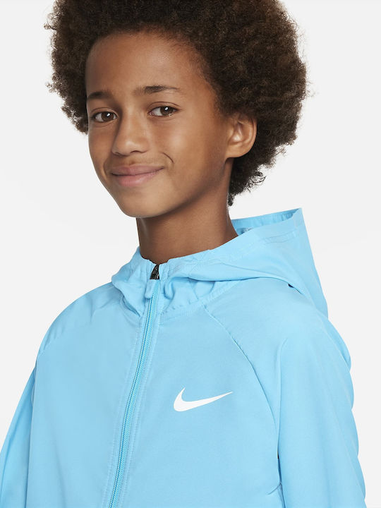 Kids' Sports Jacket Dri-Fit Short with Hood Blue