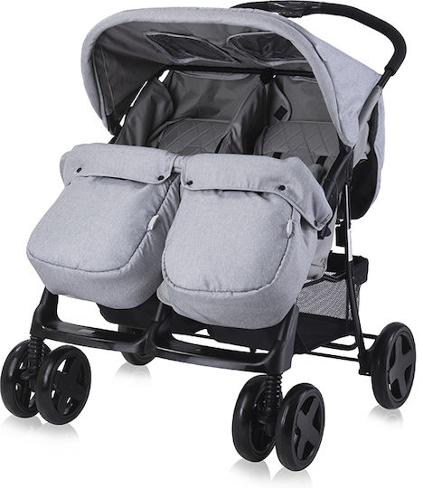 Lorelli Twin Adjustable Double Stroller Suitable for Newborn Cool Grey 14.70kg