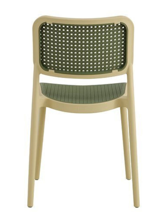 Outdoor-Stuhl Polypropylen Beige / Olive Green 41x49x102εκ.
