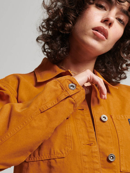 Ovin Vintage Chore Γυναικείο Overshirt Πορτοκαλί