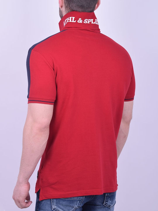 Splendid Men's Short Sleeve Blouse Polo Red