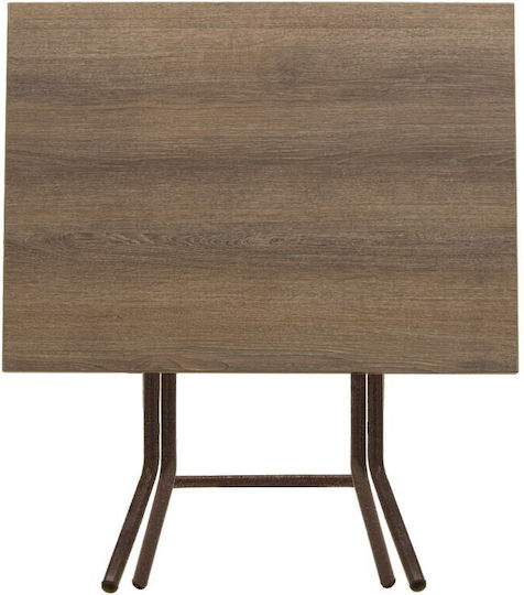 Clack Masă Pliabilă pentru Bucătărie Din Lemn cu Ramă Metalică 80x60x75 cm