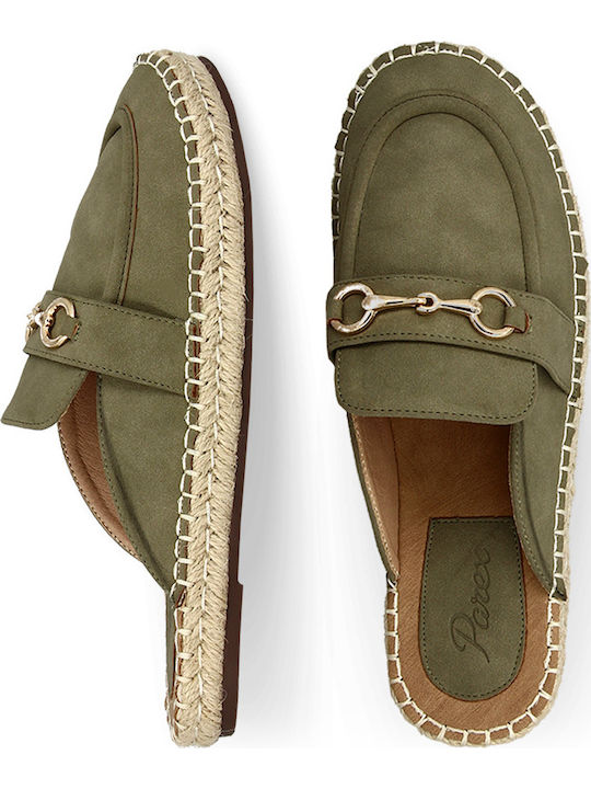 Flat Mules σε Χακί Χρώμα