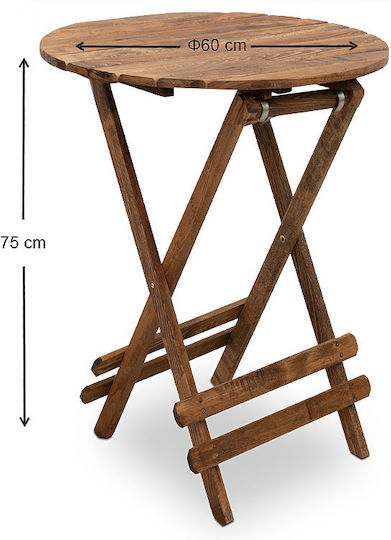 Wooden Masa auxiliară pentru spații exterioare mici Pliabil Queen 60x60x75buc