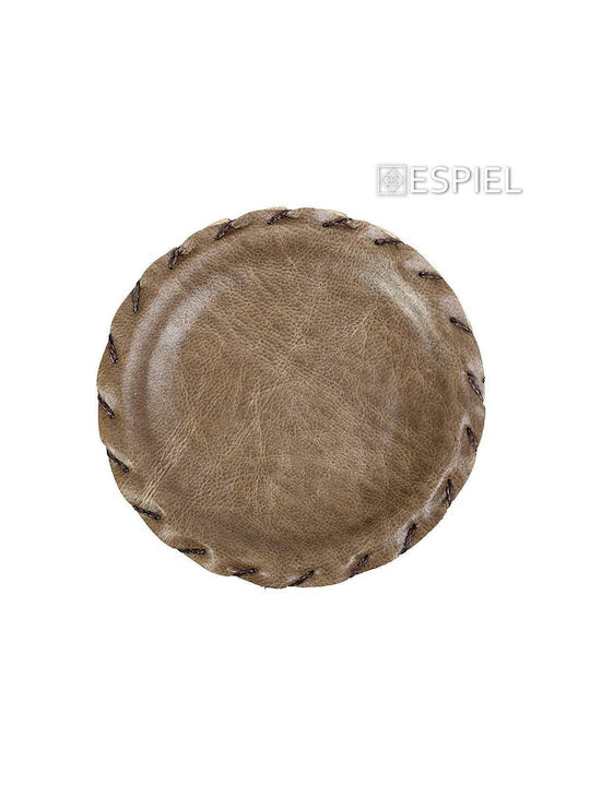 Espiel Rotund Suporturi pentru pahare Piele ecologică Bej 10.5cm 6buc