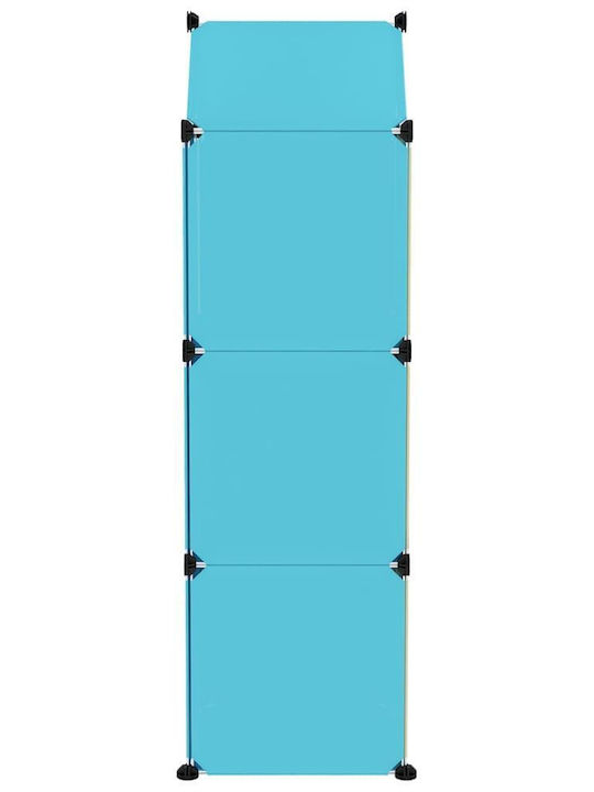 vidaXL Spielzeug Aufbewahrungssystem Blau 109.5x36.5x127cm 8Stück