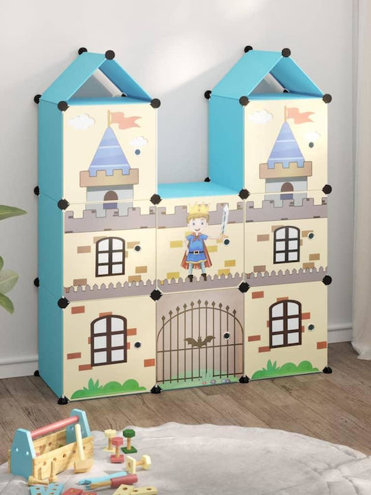 vidaXL Spielzeug Aufbewahrungssystem Blau 109.5x36.5x127cm 8Stück