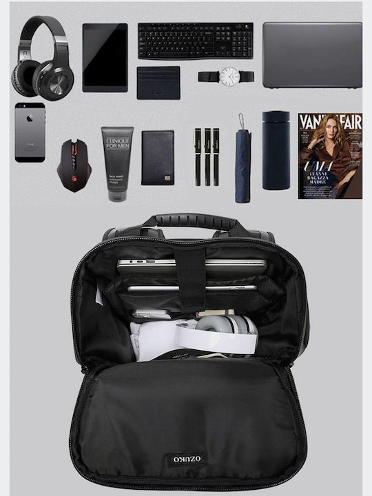 Ozuko 9617 Wasserdichte Rucksack für Laptop 15.6" in Schwarz Farbe