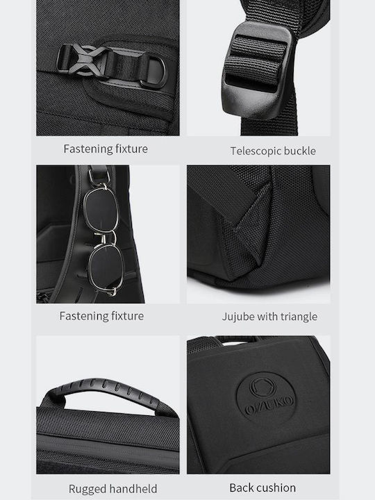 Ozuko 9617 Wasserdichte Rucksack für Laptop 15.6" in Schwarz Farbe