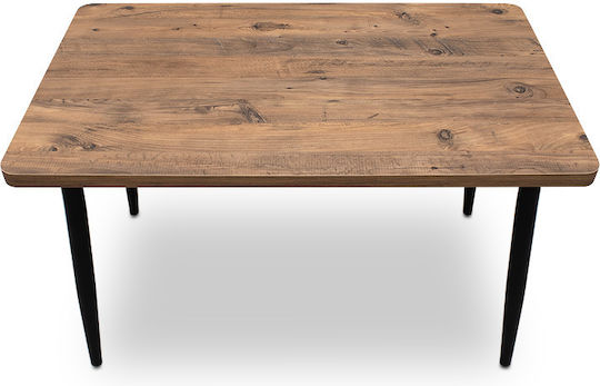Levico Kitchen Wooden Table with Metal Frame 120x70x75cm