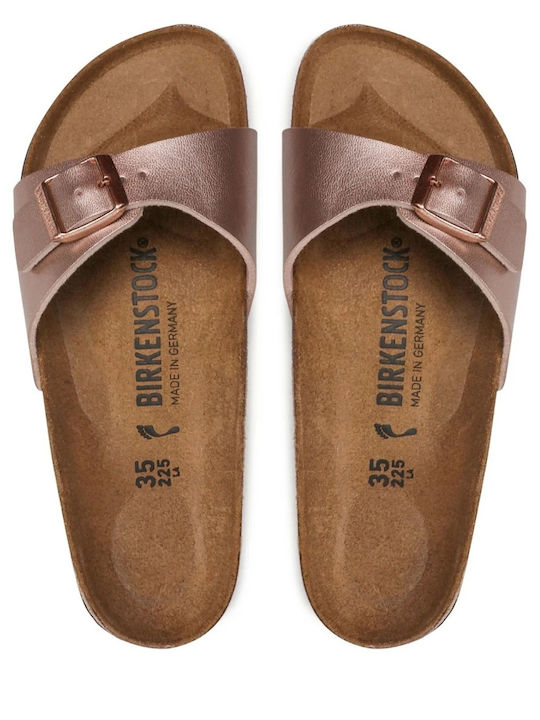 Madrid Damen Anatomisch Flache Sandalen Kupfer Schmale Passform