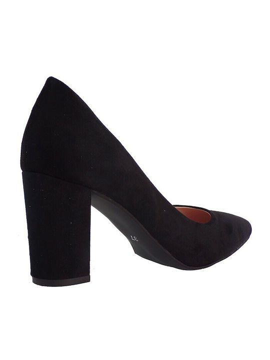 Alessandra Paggioti Suede Black Medium Heels