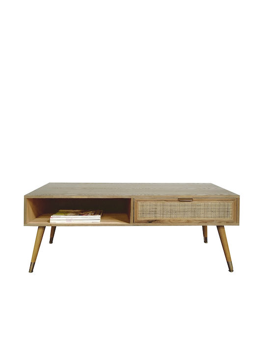 Rectangular Wooden Coffee Table Beige L120xW60xH47cm