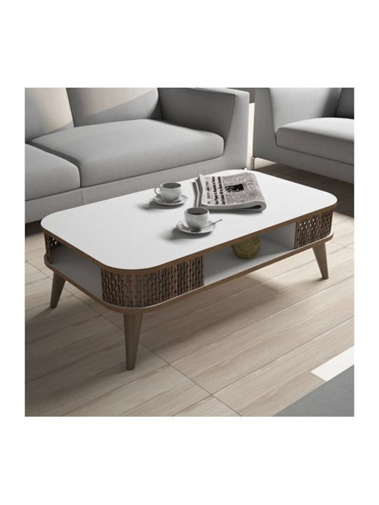 Rectangular Central Wooden Coffee Table Beige M105xW60xH34cm