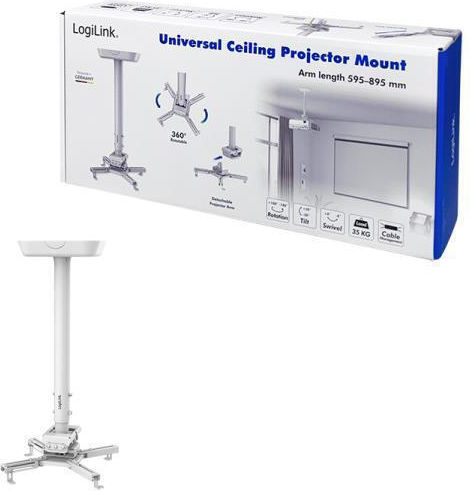LogiLink Suport Proiector tavan cu Sarcină Maximă 35kg Alb