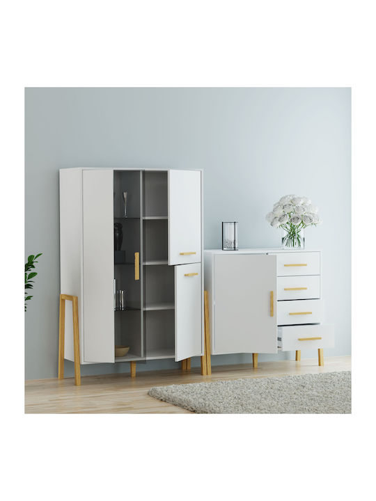 Sideboard Belle Holz mit Schubladen Weiß 102,5x41x91cm