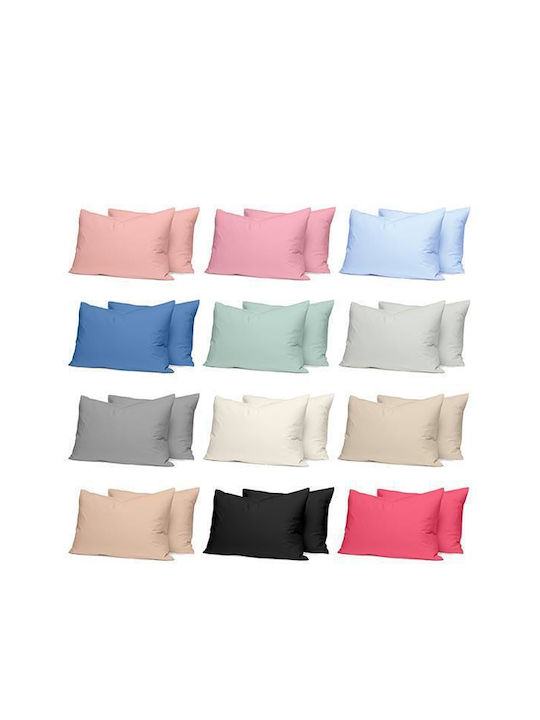 Sunshine Cotton Feelings Σετ Μαξιλαροθήκες με Φάσα 102 Lila 50x70εκ.