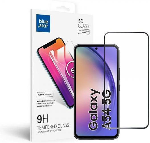 Blue Star Full Glue Full Face Tempered Glass Black (Galaxy A54)