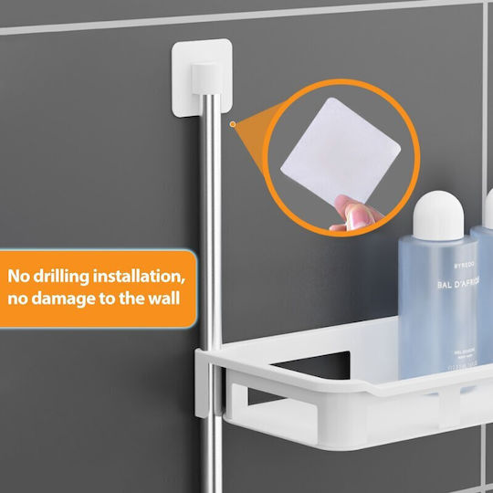 Factory Floor Bathroom Shelf Plastic with 2 Shelves 30x14x58cm White