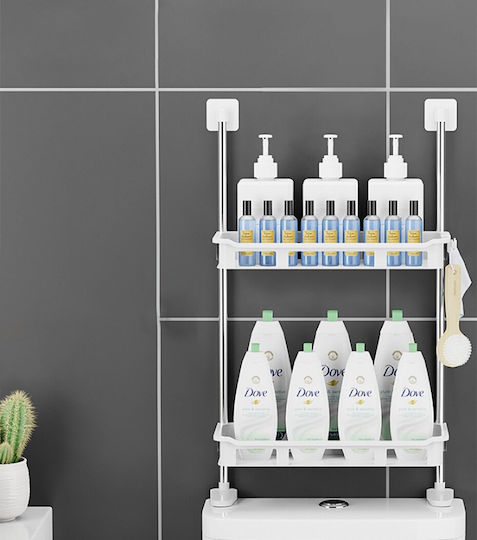 Factory Floor Bathroom Shelf Plastic with 2 Shelves 30x14x58cm White