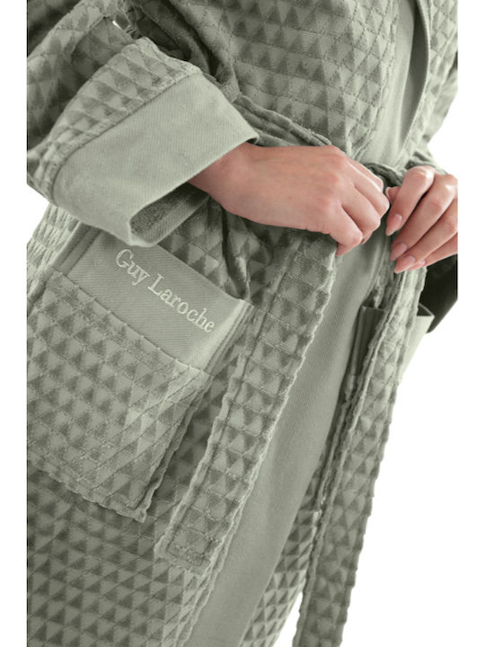 Guy Laroche Tokyo Bathrobe with Hood Khaki 1131090212309