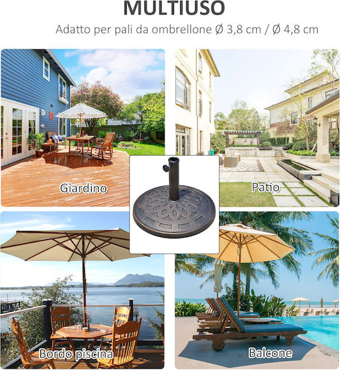 Outsunny Βάση Ομπρέλας Μεταλλική Μπρονζέ 48.5x48.5x34cm