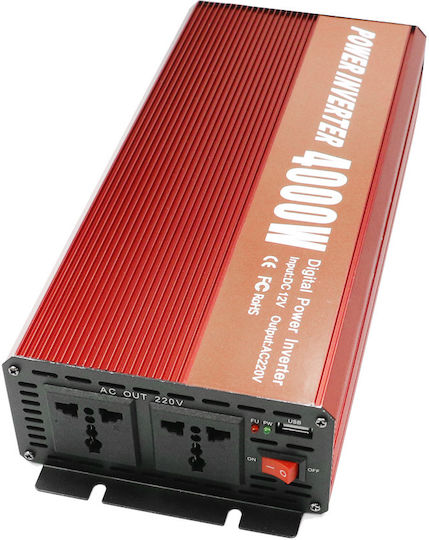 Factory Car Inverter Modified Sinewave 4000W to Converter 12V DC in 220V AC with 1xUSB