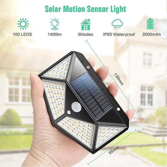 Street Solar Light 7W 700lm Cold White 6000K with Motion Sensor and Photocell 10cmx14cmx6cmcm