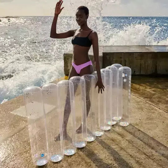Sunnylife Saltea umflabilă Căptușeală de scaun pentru piscină Argintiu cu sclipici 184cm