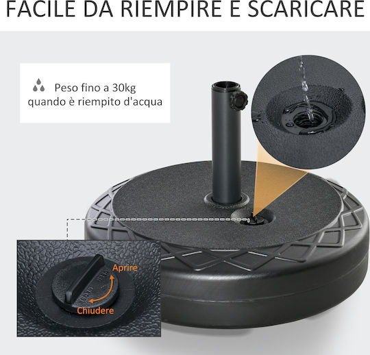 Outsunny Umbrella Stand made of Plastic in Black Color 55x55cm