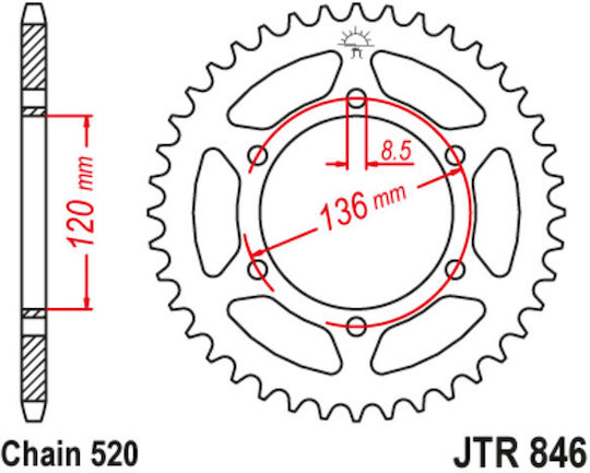JT Sprockets Заден зъбен колело 37 Зъби за Yamaha TDR 250