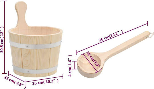 vidaXL Set Sauna Bucket and Ladle 51692