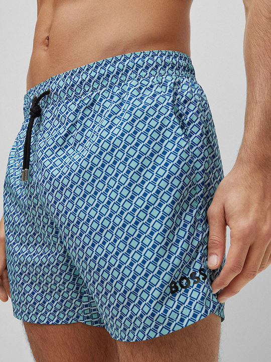 Como Men's Swimwear Shorts Blue with Patterns