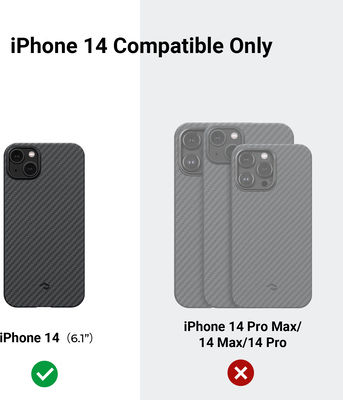 Pitaka Aramid Back Cover Aramid Fiber 1.05mm Black (iPhone 14)