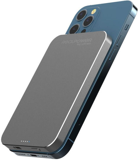 RealPower PB-5000 MagSafe Power Bank 5000mAh Γκρι
