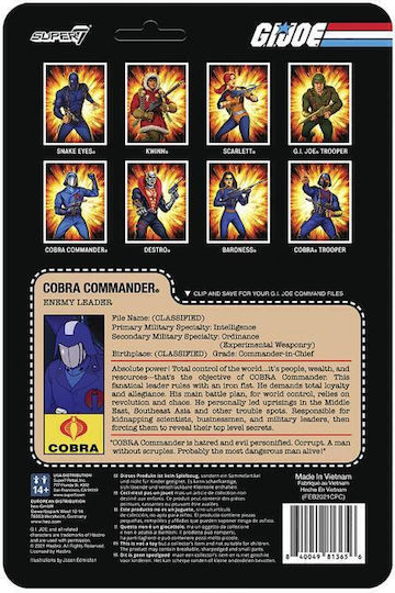 Action Figure Cobra Commande for 14+ years old Years 10cm.